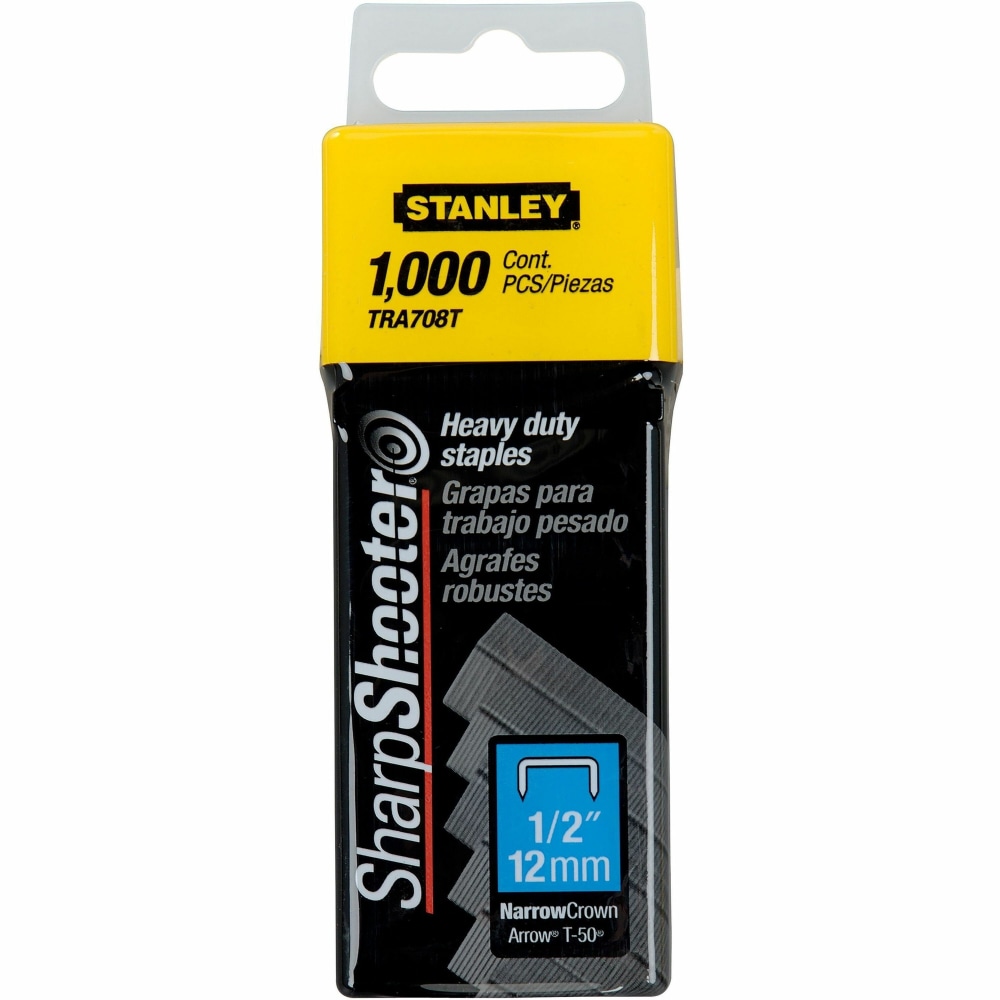 stanley sharpshooter heavy duty 1/2" staples heavy duty 1/2" 1/2" leg 3/8" crown silver 1000 / box stanley sharpshooter heavy duty 1/2" staples heavy duty 1/2" 1/2" leg 3/8" crown silver 1000 / box