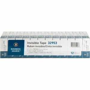 business source premium invisible tape value pack 27.78 yd x 0.75" 1" core clear 32953