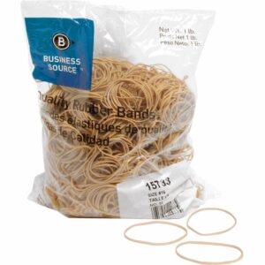 business source quality rubber bands size: #16 2.5" length x 0.1" width sustainable rubber crepe 1800 / pack