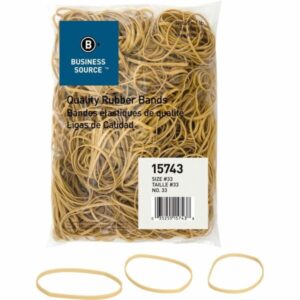 business source quality rubber bands size: #33 3.5" length x 0.1" width sustainable rubber crepe 600 / pack