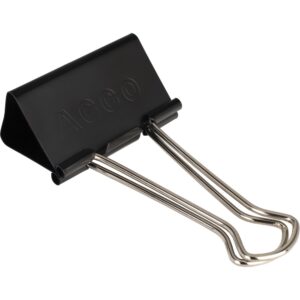 acco binder clips, large, black, box of 12